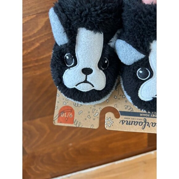 Dearfoams Kids Toddler Little Kid Black Dog Animal Slippers NEW 9-10 US - Picture 2 of 6